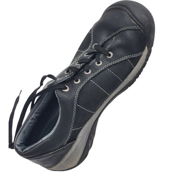 KEEN Shoes Hiking Women 10.5 Black Leather Comfort Durable Lace Up Sneakers 5322 - Picture 2 of 16